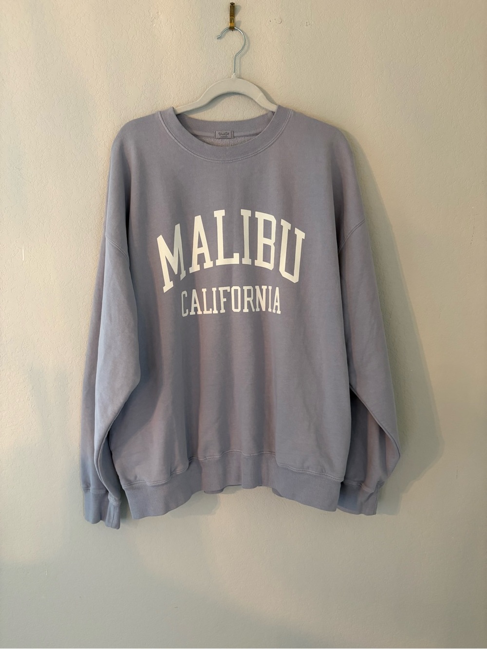 Brandy Melville Oversized Crewneck Sweater Malibu California Graphic John Galt - Picture 2 of 7